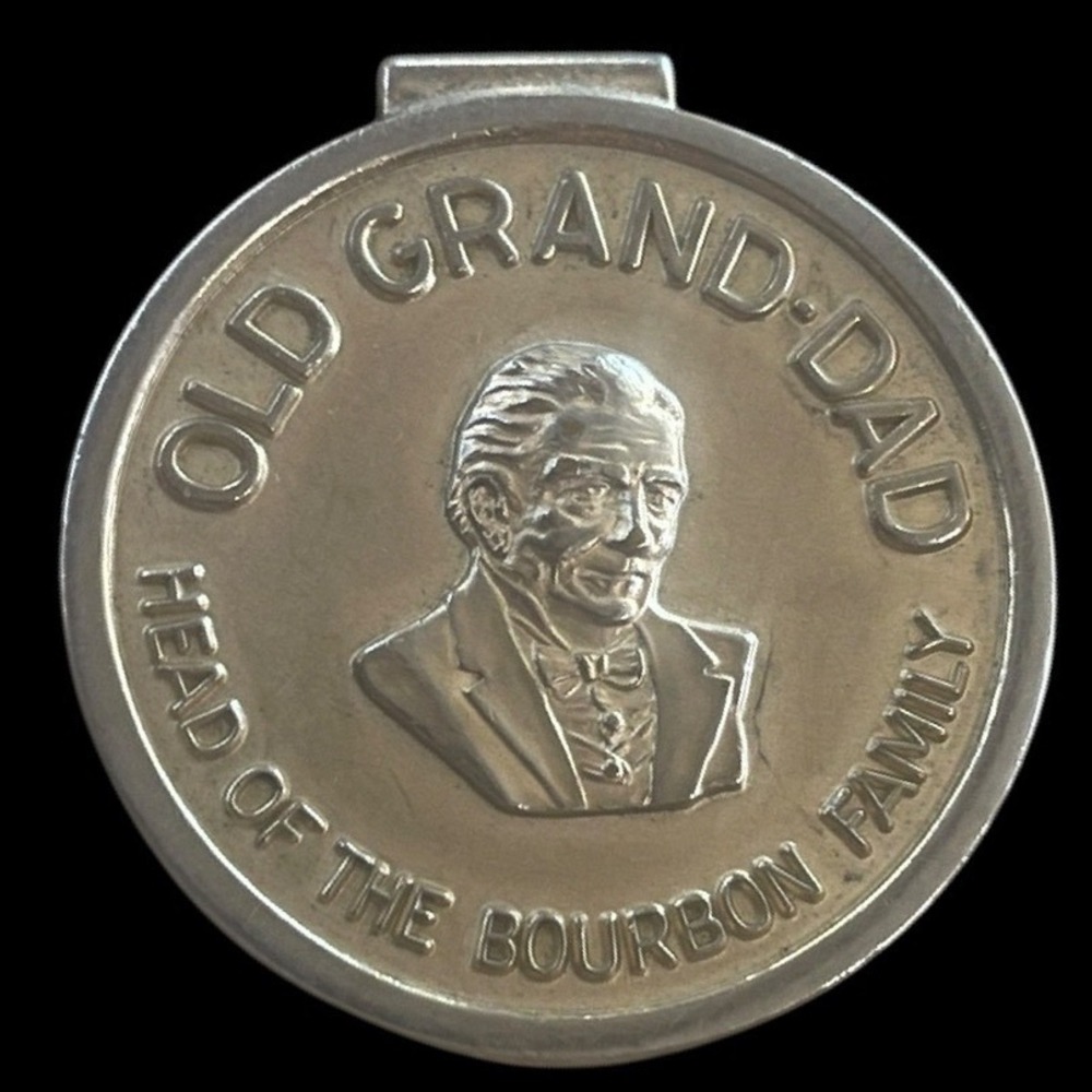 Vintage Signed Anson Old Grand-Dad Bourbon Money Clip Head of the Bourbon Family